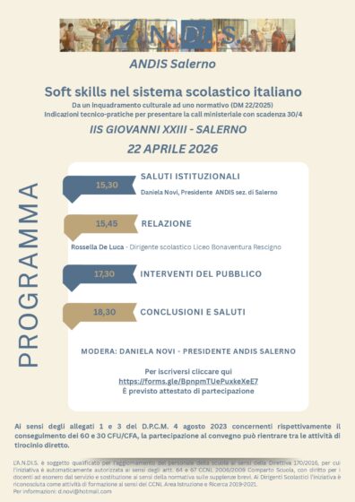 22 Aprile 2026 –  Soft skills nel sistema scolastico italiano
