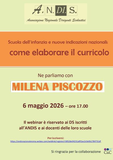 06 Maggio 2026 – Scuola dell’infanzia e nuove indicazioni nazionali: come elaborare il curricolo