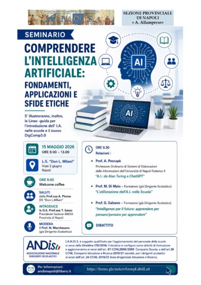 15 Maggio 2026 – Comprendere l’Intelligenza Artificiale: Fondamenti, Applicazioni e Sfide Etiche<br> 15 Maggio 2026