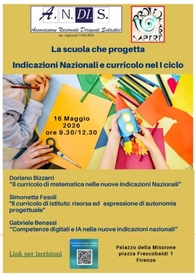 16 Maggio 2026 – La scuola che progetta- Indicazioni Nazionali e curricolo nel I ciclo<br> 16 Maggio 2026